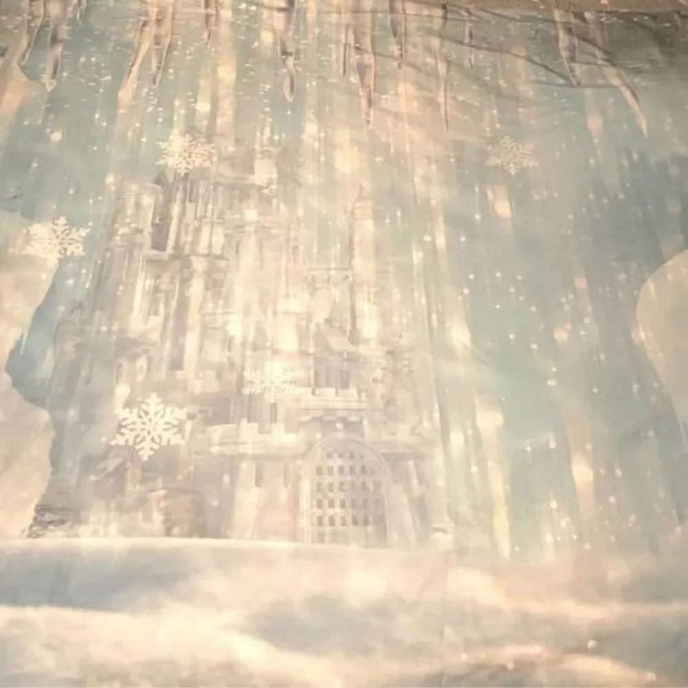 Frozen Winter Ice Castle Christmas Photography Backdrop Background